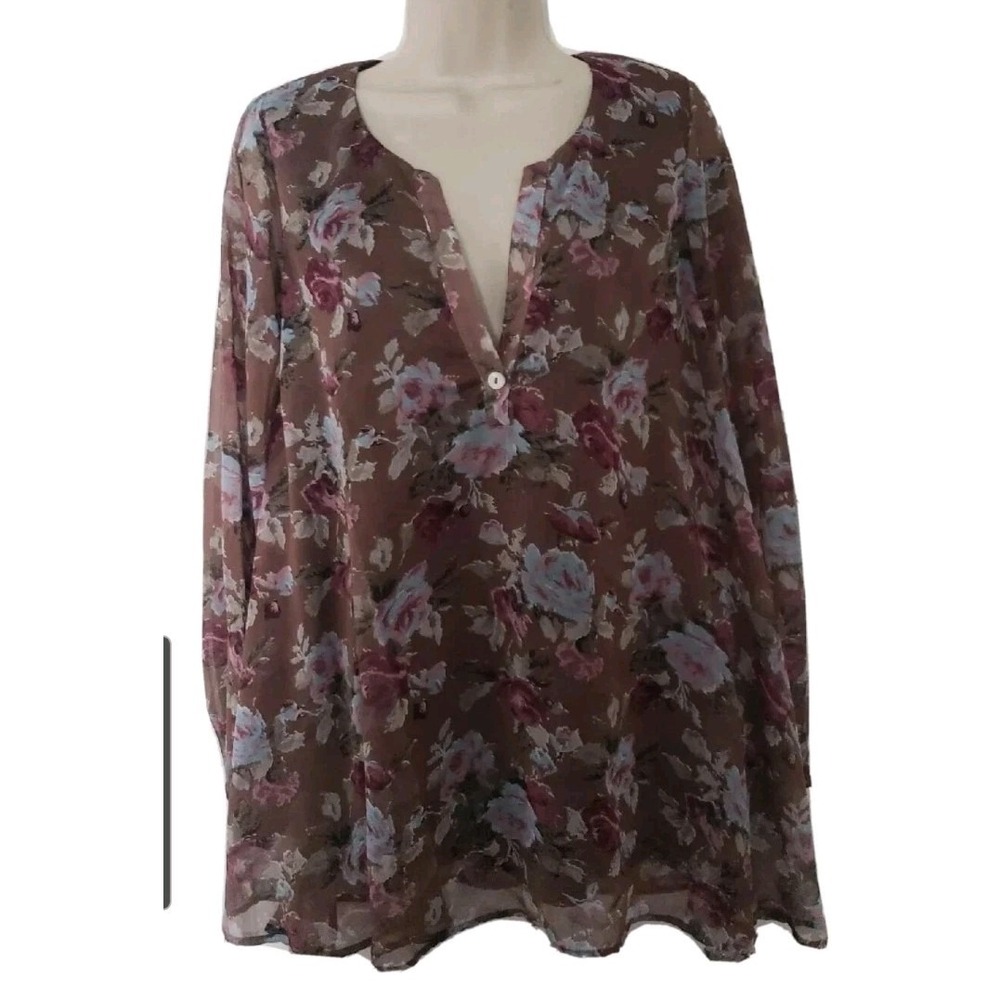 Show Me Your Mumu Womens S Garden‎ party Tunic Top Floral Trumpet Long sleeves
